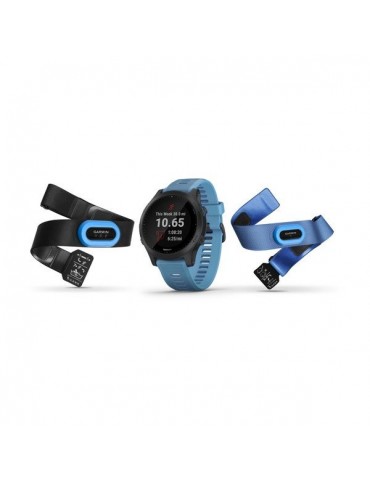 Garmin Forerunner 945 HRM Tri Bundle, чорні з блакитним ремінцем