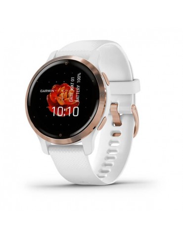 Venu 2S Rose Gold Bezel with White Case and Silicone Band