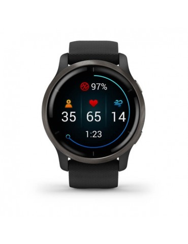 Venu 2 Slate Bezel with Black Case and Silicone Band