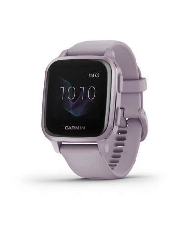 Garmin Venu Sq - Metallic Orchid Aluminum Bezel with Orchid Case and Silicone Band