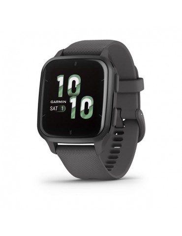 Garmin Venu® Sq 2 Slate Aluminum Bezel with Shadow Gray Case and Silicone Band