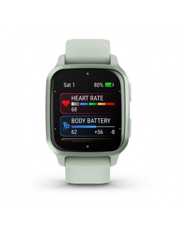 Garmin Venu® Sq 2 Metallic Mint Aluminum Bezel, Cool Mint Case and Silicone Band