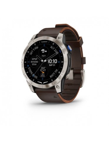 Garmin D2™ Mach 1 Aviator Smartwatch with Oxford Brown Leather Band