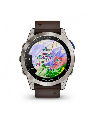 Garmin D2™ Mach 1 Aviator Smartwatch with Oxford Brown Leather Band