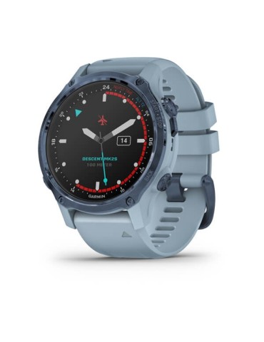 Garmin Descent Mk2S Mineral Blue with Sea Foam Silicone Band