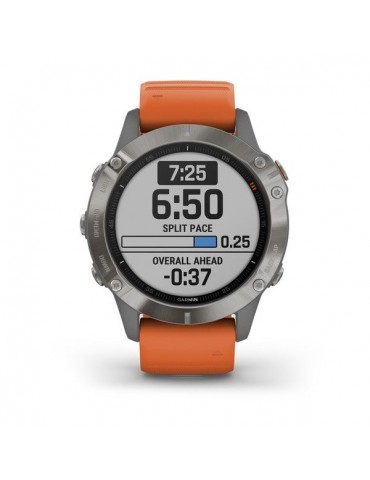 Garmin fenix 6 SAPPHIRE - Titanium with Ember Orange Band