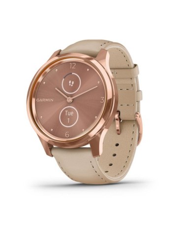 Garmin vivomove Luxe, Rose Gold-Beige, Leather