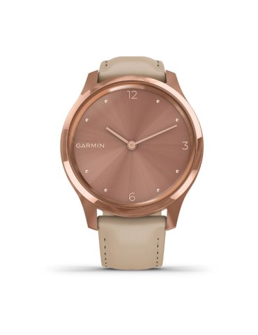 Garmin vivomove Luxe, Rose Gold-Beige, Leather