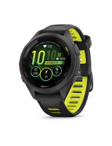 Garmin Forerunner 265S - Black Bezel and Case with Black/Amp Yellow Silicone Band