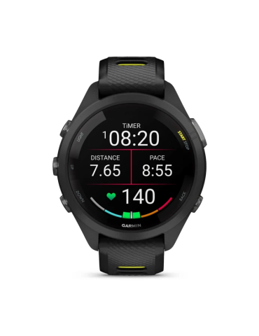 Garmin Forerunner 265S - Black Bezel and Case with Black/Amp Yellow Silicone Band
