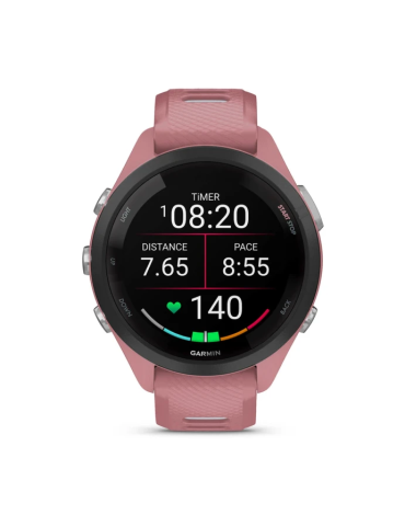 Garmin Forerunner 265S - Black Bezel with Light Pink Case and Light Pink/Whitestone Silicone Band