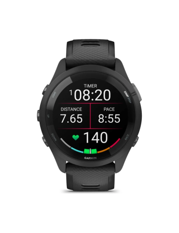 Garmin Forerunner 265 - Black Bezel and Case with Black/Powder Gray Silicone Band
