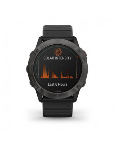 Garmin fenix 6X PRO SOLAR - Titanium Carbon Gray DLC with Black Band
