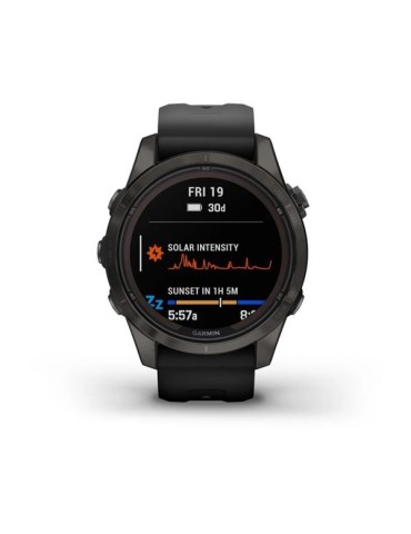 Garmin fenix 7S Pro Sapphire Solar - Carbon Gray DLC Titanium with Black Band