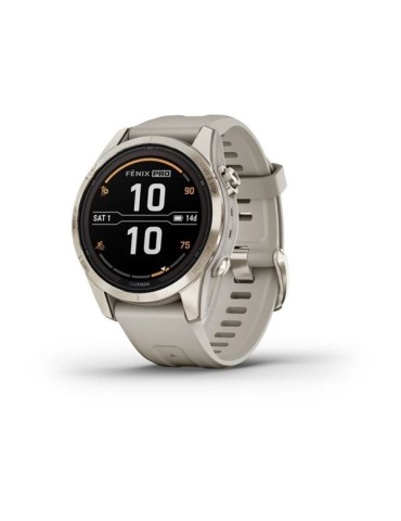 Garmin fenix 7S Pro Sapphire Solar - Soft Gold with Light Sand Band