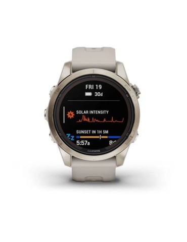 Garmin fenix 7S Pro Sapphire Solar - Soft Gold with Light Sand Band