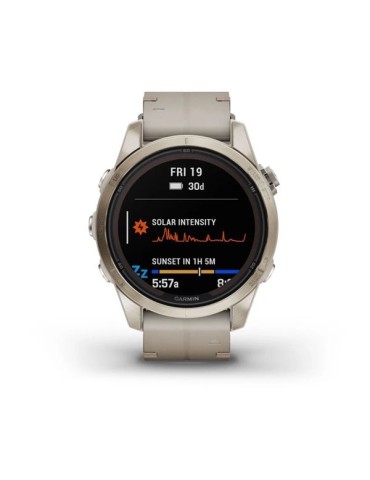 Garmin fenix 7S Pro Sapphire Solar - Soft Gold with Limestone Leather Band