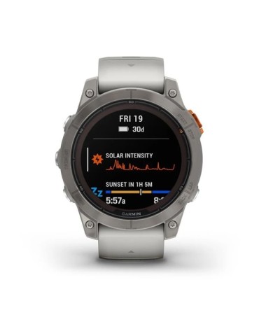 Garmin fenix 7 Pro Sapphire Solar - Titanium with Fog Gray/Ember Orange Band