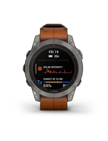 Garmin fenix 7 Pro Sapphire Solar - Titanium with Chestnut Leather Band