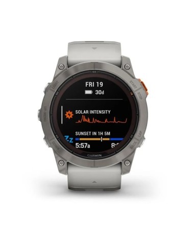 Garmin fenix 7X Pro Sapphire Solar - Titanium with Fog Gray/Ember Orange Band