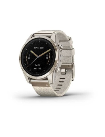 Garmin epix Pro (Gen 2) – Sapphire | 42 mm - Light gold with Heathered Nylon Band