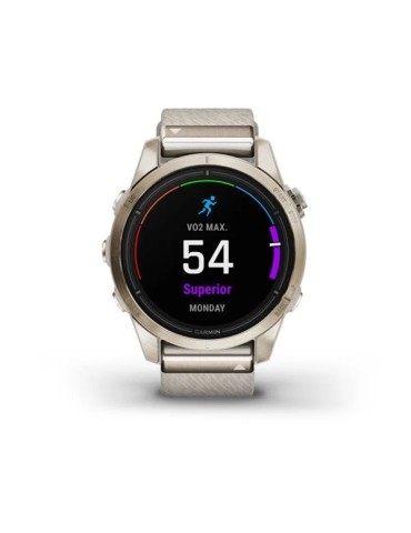 Garmin epix Pro (Gen 2) – Sapphire | 42 mm - Light gold with Heathered Nylon Band