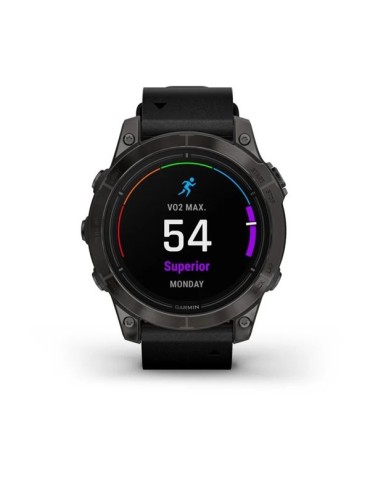 Garmin epix Pro (Gen 2) – Sapphire | 47 mm - Titanium with Black Leather Band