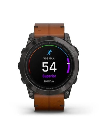 Garmin epix Pro (Gen 2) – Sapphire | 51 mm - Gray DLC Titanium with Chestnut Leather Band