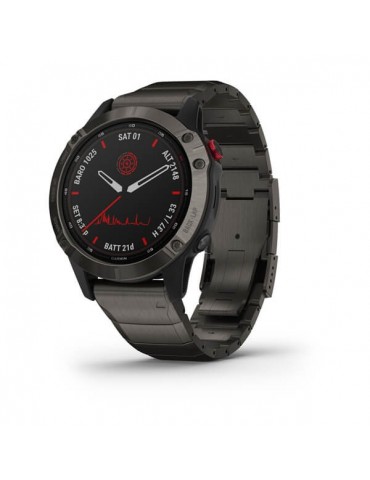 Garmin fenix 6 Pro Solar Titanium Carbon Gray DLC with Titanium DLC Band