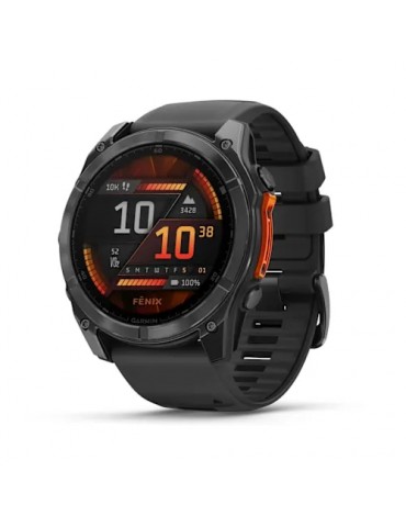 Garmin fenix 8 AMOLED (51 мм) - Сланцево-сірий з Чорним Сіліконовим Ремінцем - Смарт-годинник