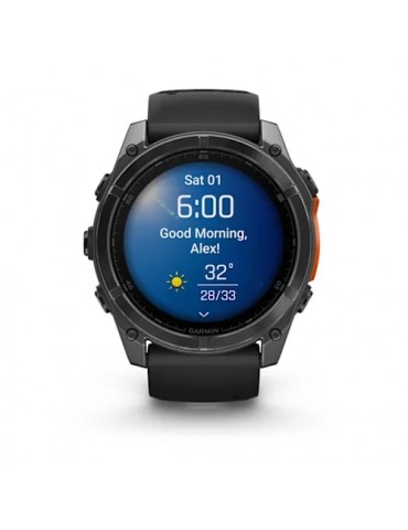 Garmin fenix 8 AMOLED (51 мм) - Сланцево-сірий з Чорним Сіліконовим Ремінцем - Смарт-годинник