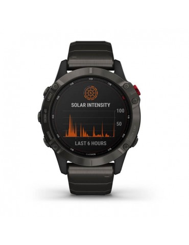 Garmin fenix 6 Pro Solar Titanium Carbon Gray DLC with Titanium DLC Band