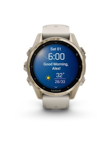 Garmin fenix 8 AMOLED (43 мм) - Sapphire, М'яке Золото, Туманно-Сірий/Темний Пісок - Смарт-годинник