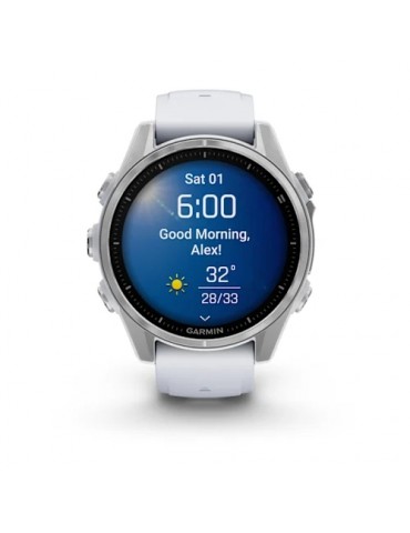 Garmin fenix 8 AMOLED (43 мм) - Срібний/Білий Камень - Смарт-годинник