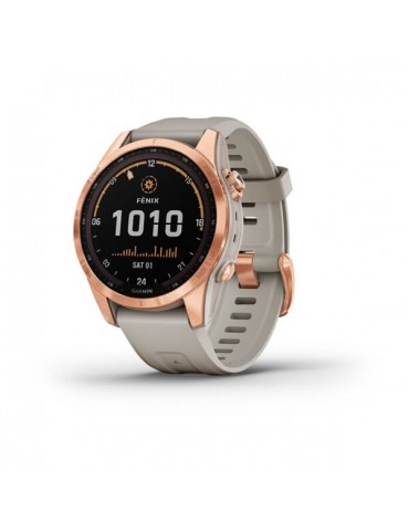 Garmin fenix 7S Solar Rose Gold with Light Sand Band