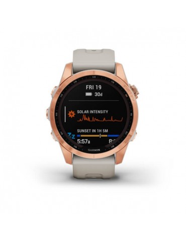Garmin fenix 7S Solar Rose Gold with Light Sand Band