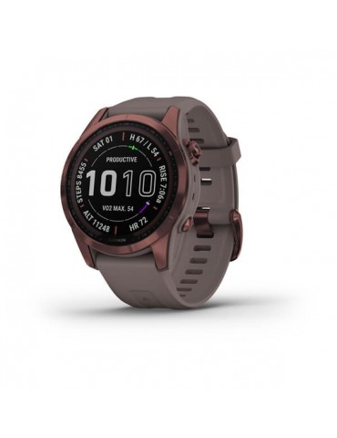 Garmin fenix 7S Sapphire Solar Dark Bronze Titanium with Shale Gray Band