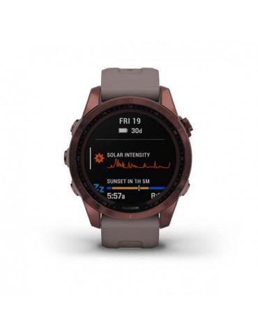 Garmin fenix 7S Sapphire Solar Dark Bronze Titanium with Shale Gray Band