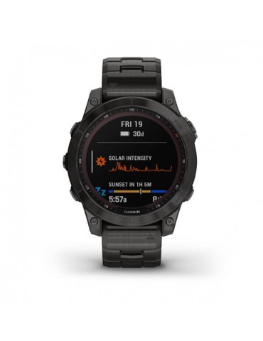 Garmin fenix 7 Sapphire Solar Carbon Gray DLC Titanium with Titanium Band (includes black silicone band)