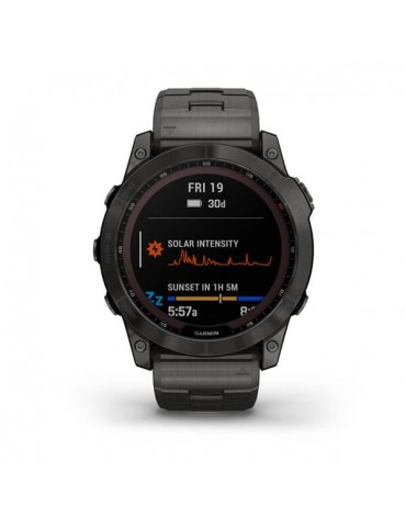 Garmin fenix 7X Sapphire Solar Carbon Gray DLC Titanium with Titanium Band (includes black silicone band)