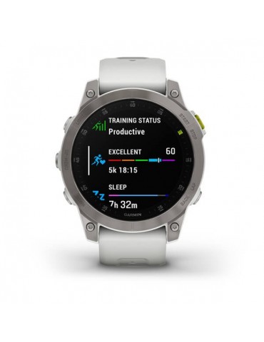 Garmin Epix 2 Sapphire - Carrera White/Titanium with silicone band